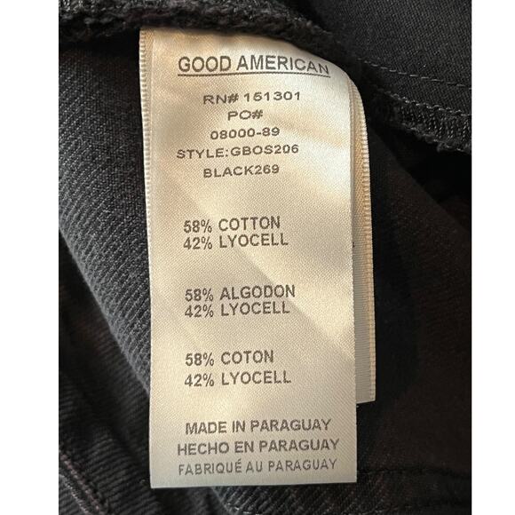 Good American jeans Good Boy straight side slit black size 15 - Picture 7 of 8